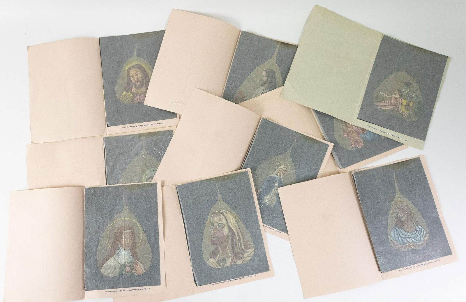 9 Religious Oil Paintings on Pipal Tree Leaf (1 of 10)