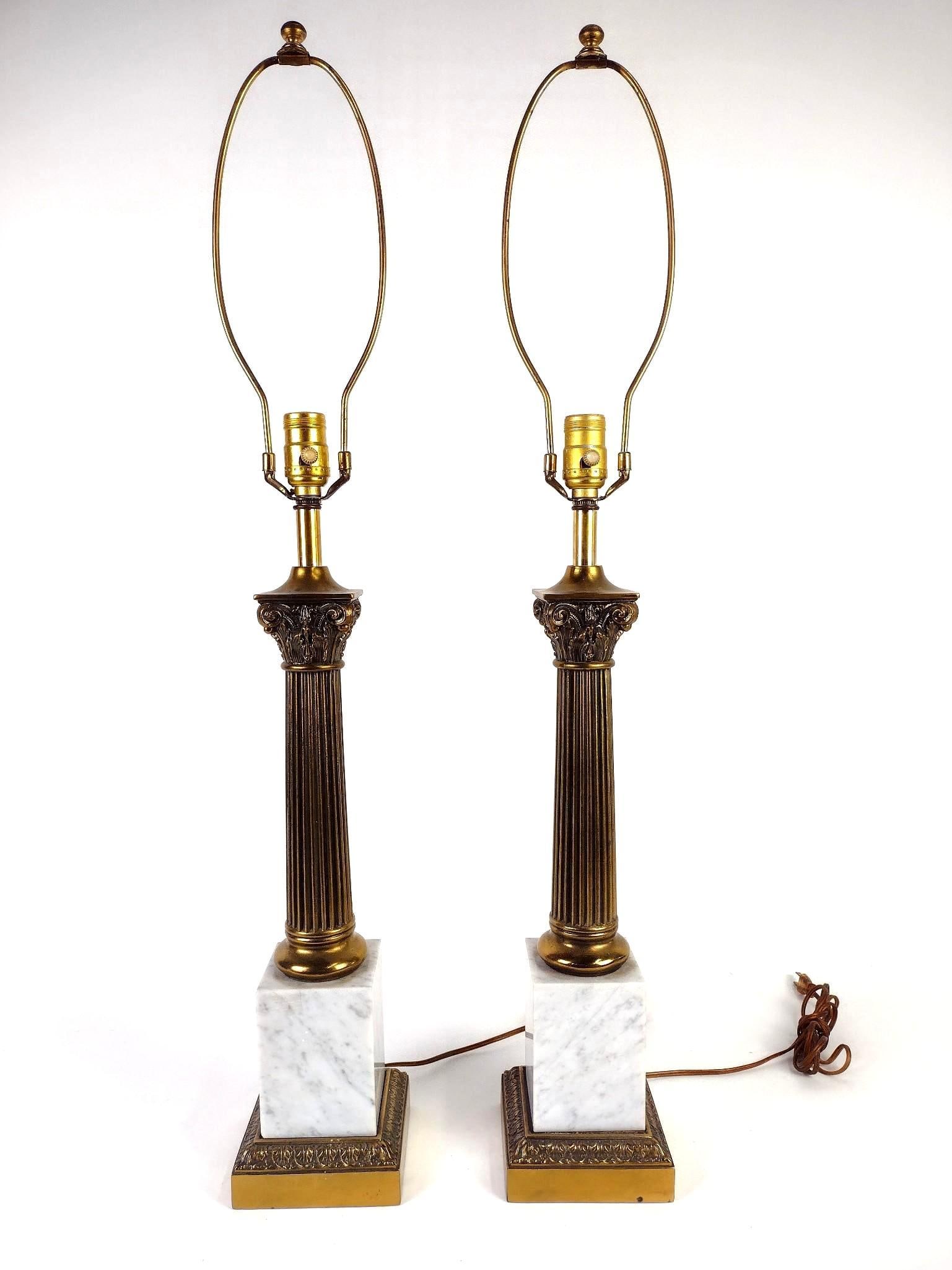 Pr Marble Table Lamps (1 of 3)