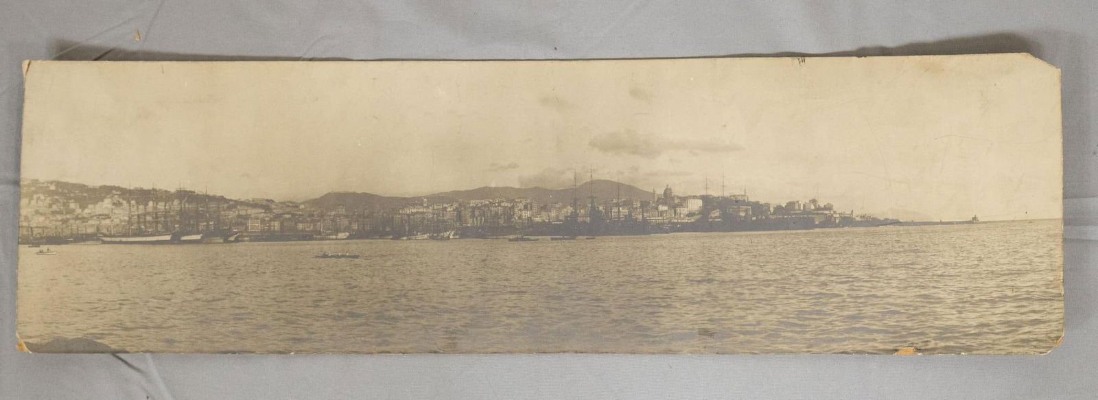 C. 1900 Panorama Of Genoa Harbor, Italy (1 of 2)