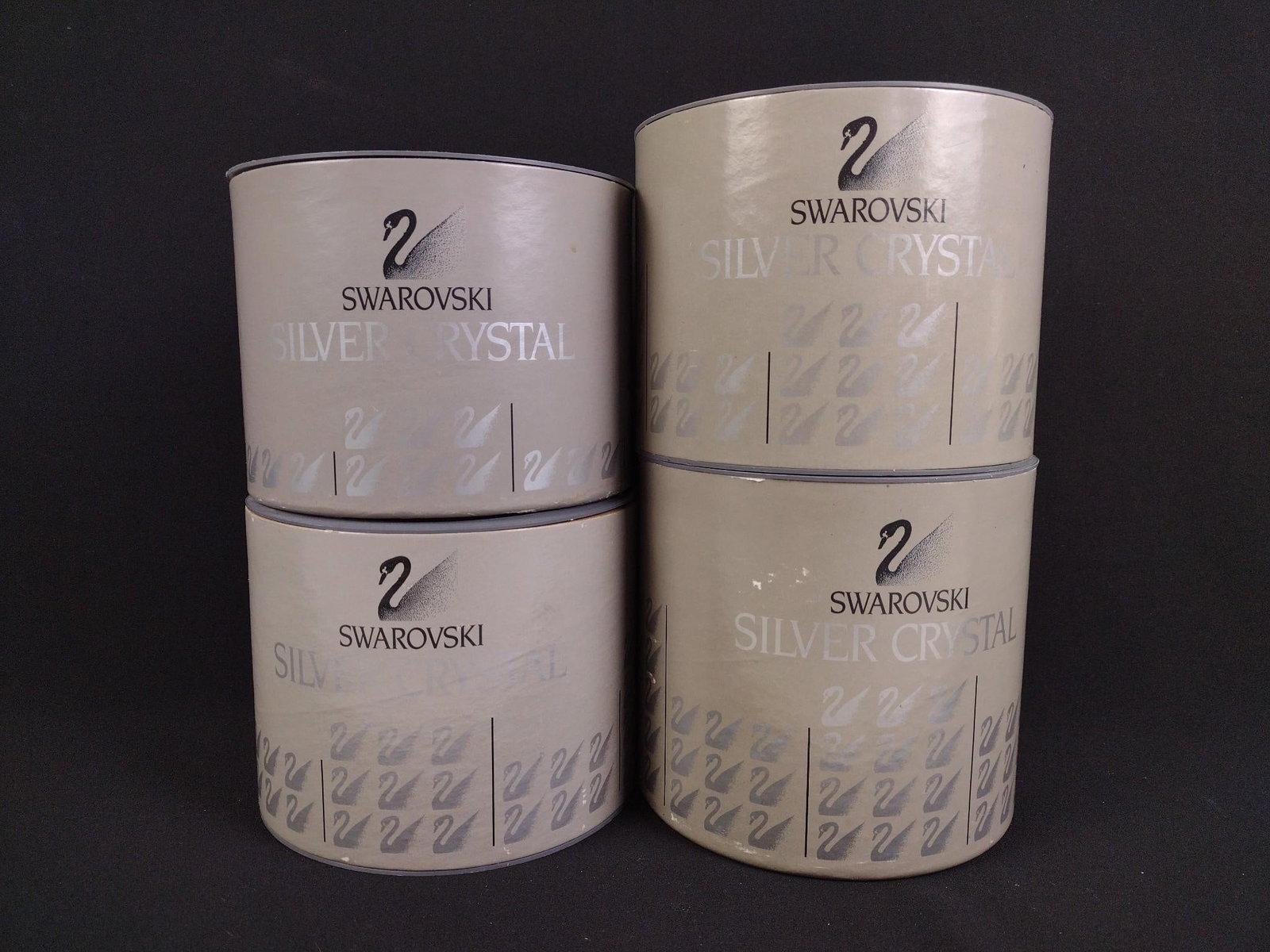 Swarovski Reef Fish, Humming Bird, Dolphin, Rearing Horse: A nice collection of Swarovski Crystal collectibles in their original cardboard cylinder boxes. Sizes range from 3" to 4". All perfect condition. Foam breaking down in boxes.