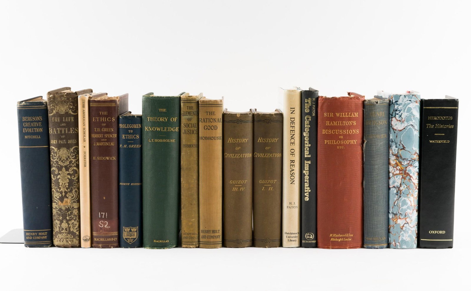 16 Books incl Sir William Hamilton's Discussion on Philosophy: Also includes Ethics, History of Civilization, and more. LR
