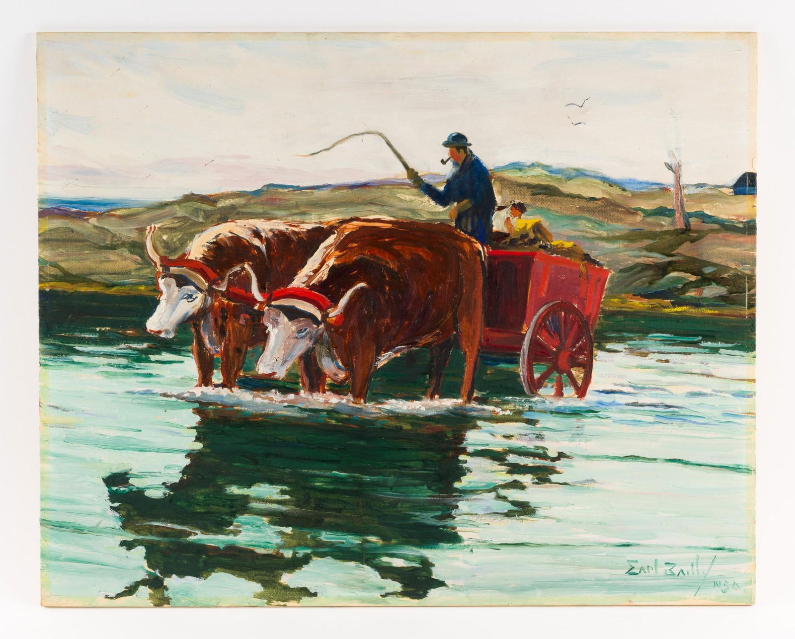 Earl Bailly Man with Wagon Painting (1 of 3)