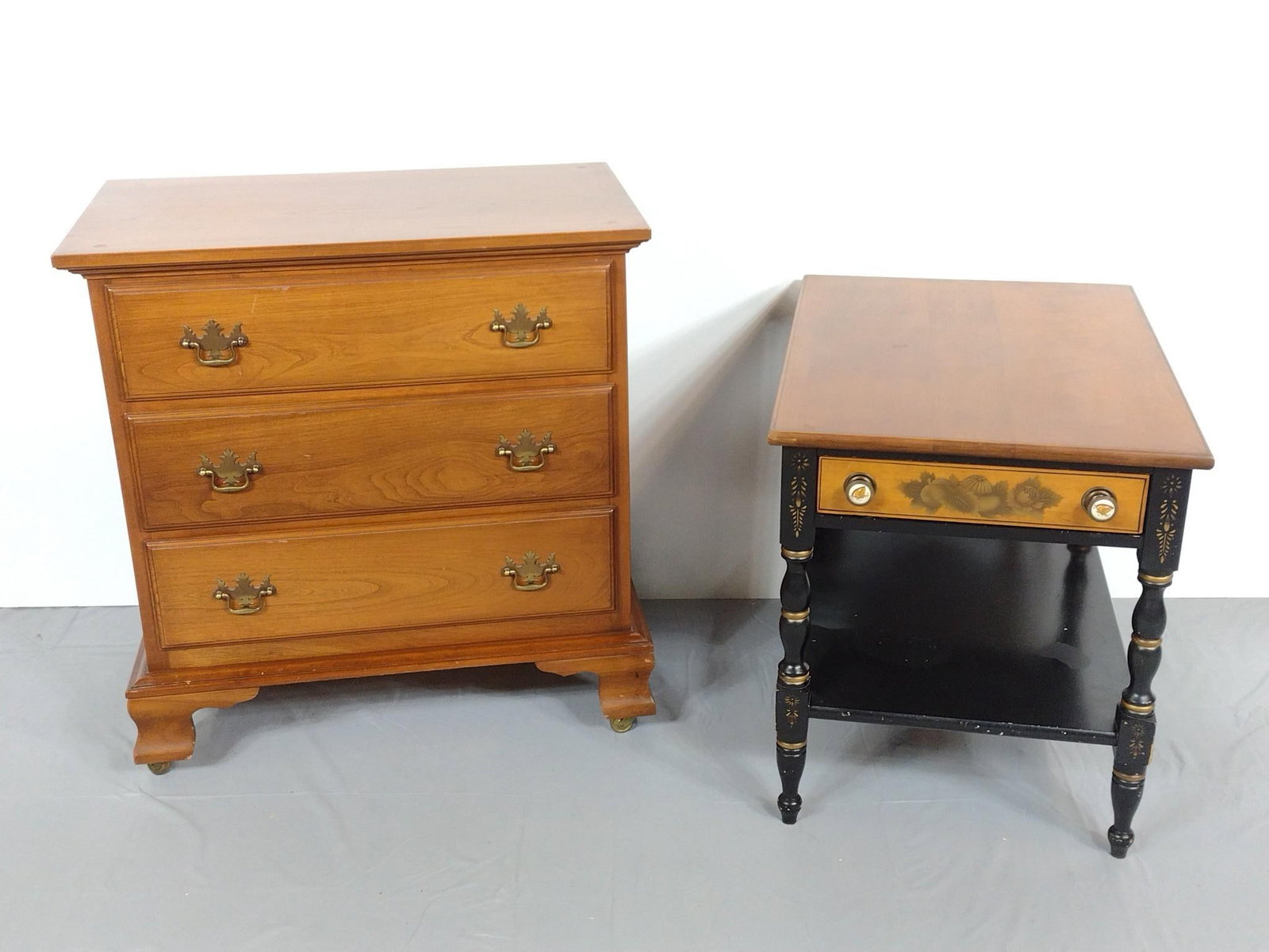 Hitchcock Stencil Painted End Table & Night Stand (1 of 10)