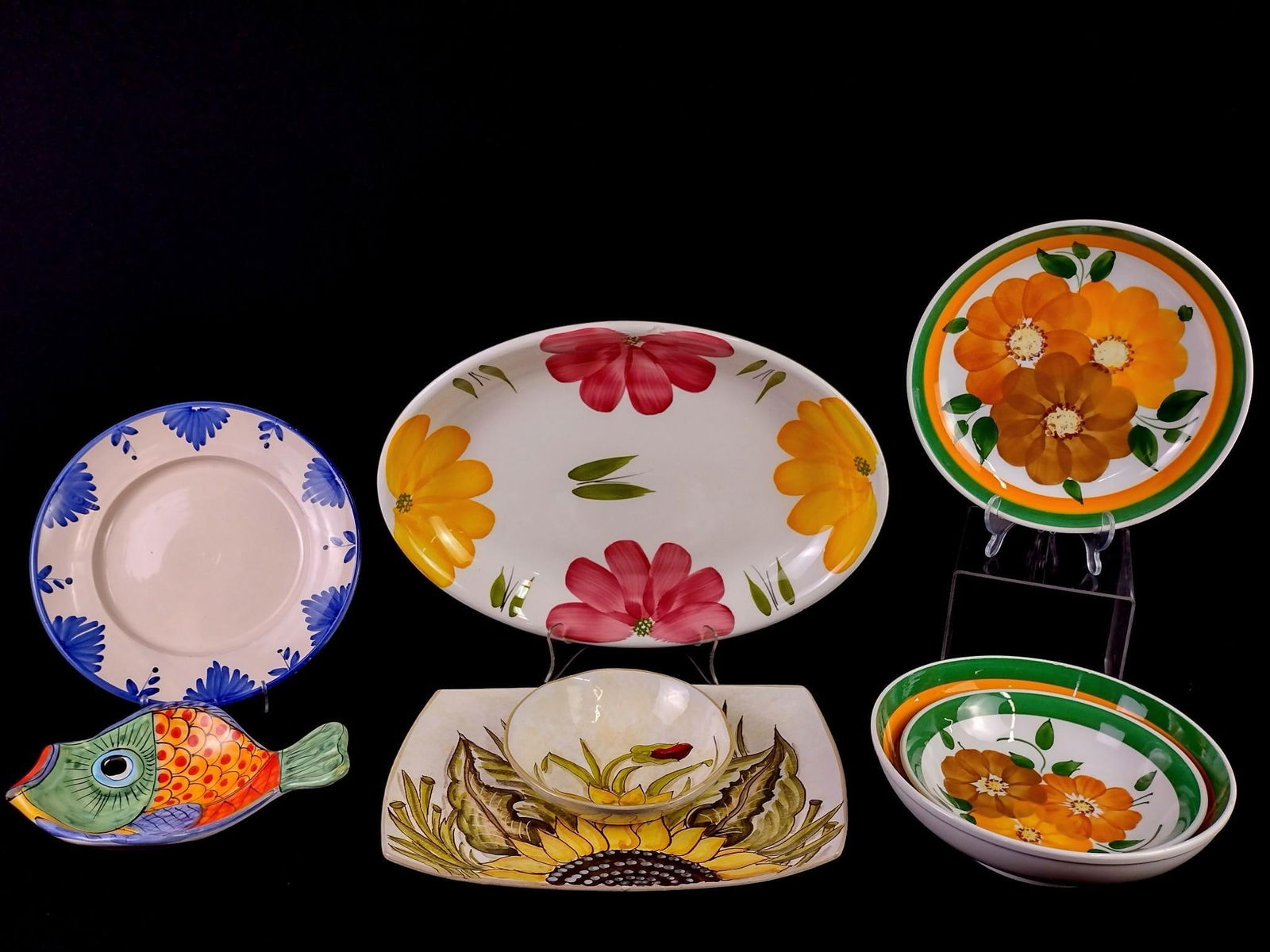 8 Italian Ceramics incl Sunflower (1 of 6)