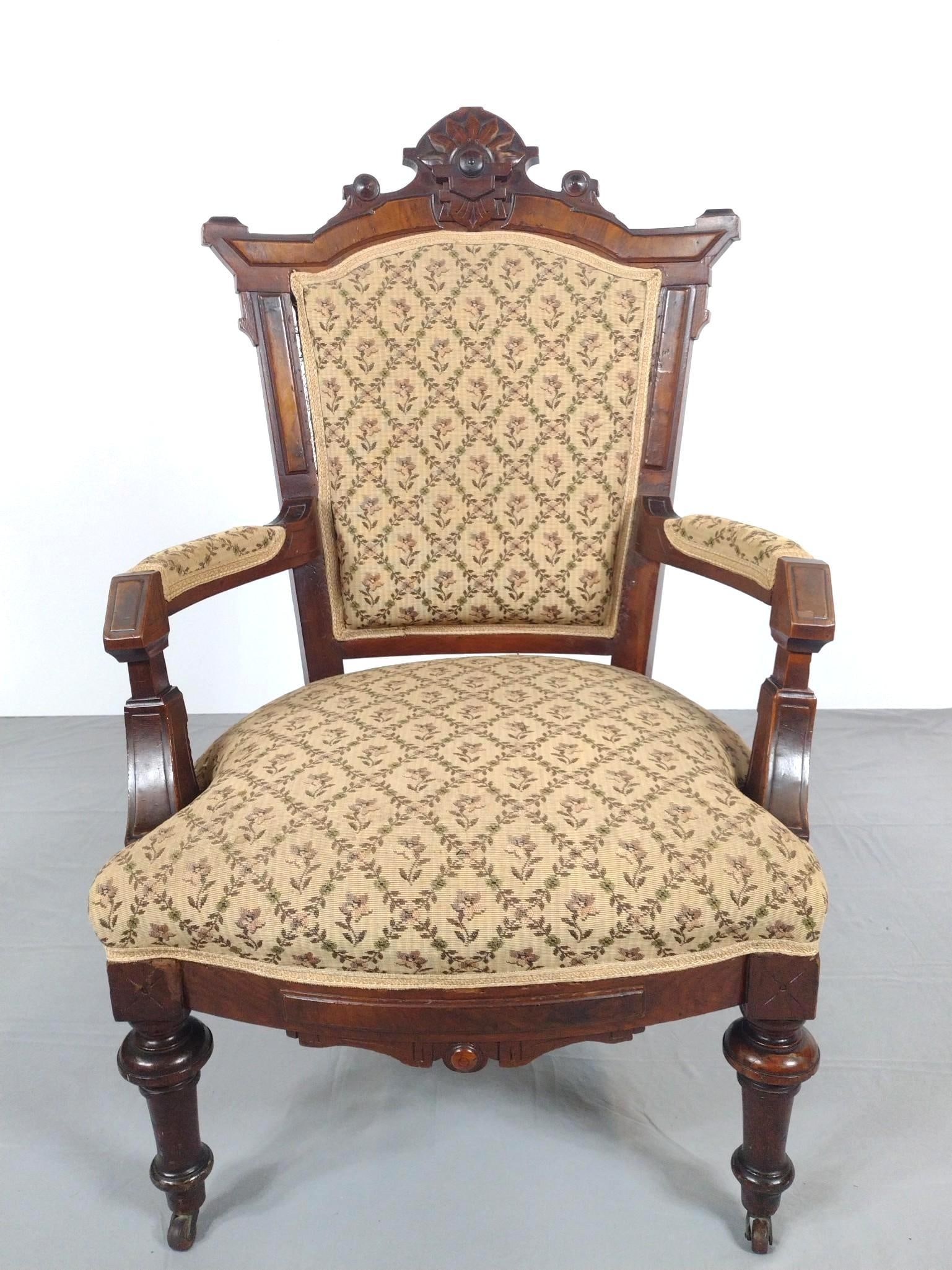 Victorian Carved Arm Chair (1 of 8)