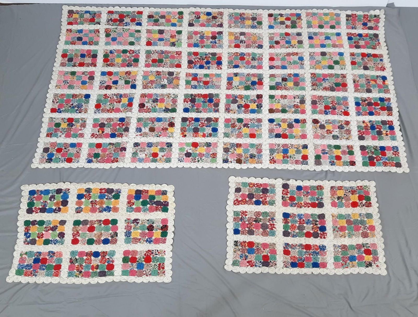 3 Pc Vintage Yo Yo Quilt Set (1 of 2)