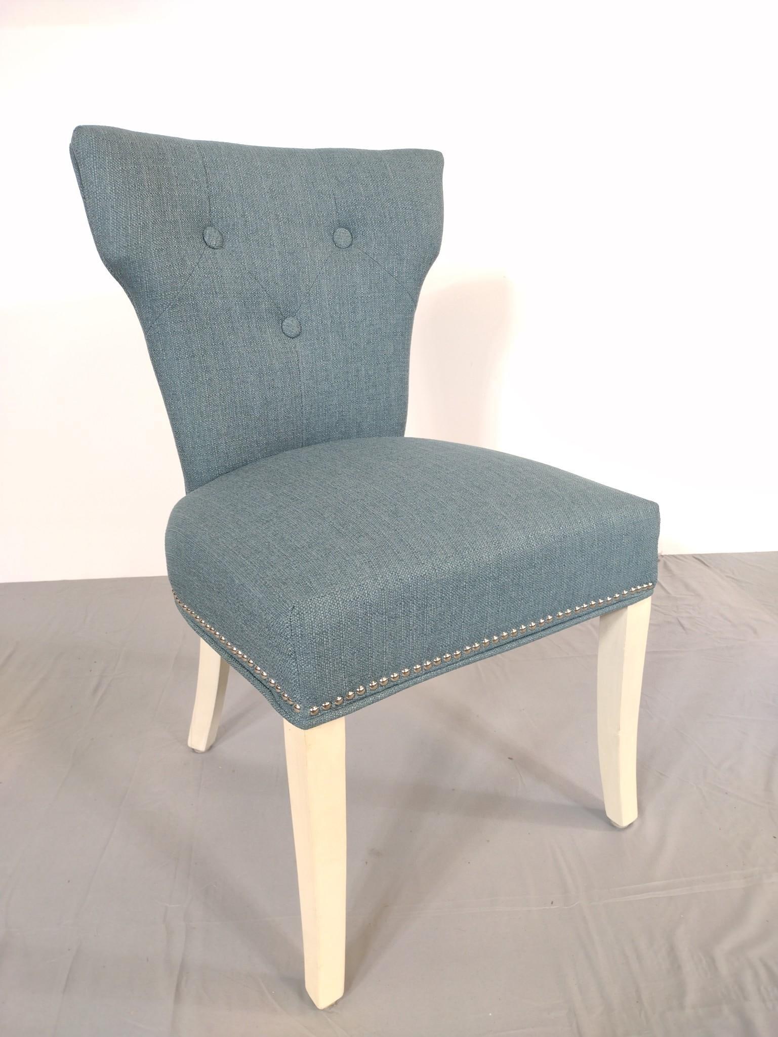 Upholstered Side Chair: 22" wide X 20" deep X 37" high. No manufactures name found. MG.