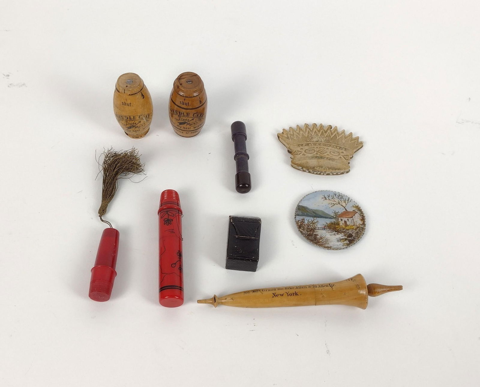 9 Antique Sewing Needle Cases incl Advertising (1 of 4)