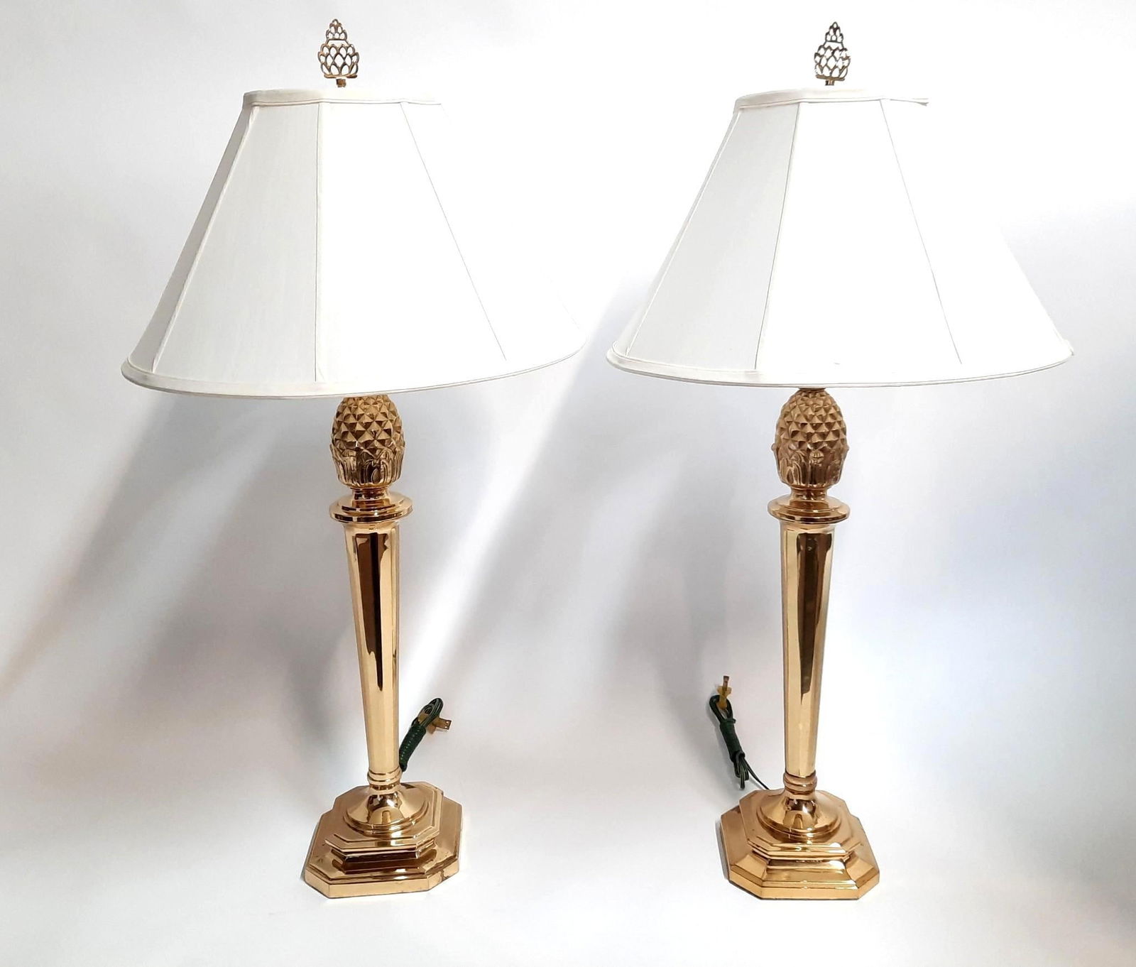 Pair of Brass Pinecone Lamps (1 of 3)