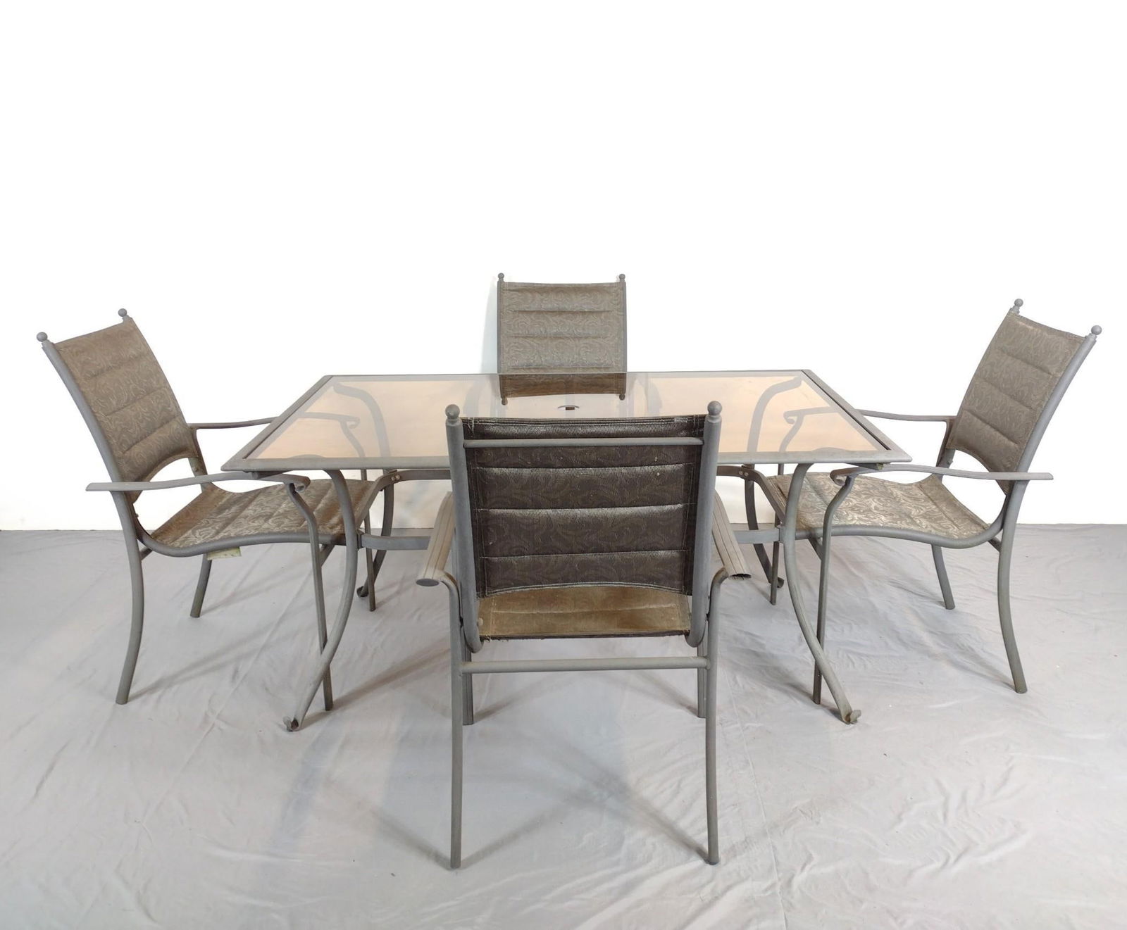 Outdoor Glass Top Table & 4 Chairs (1 of 8)