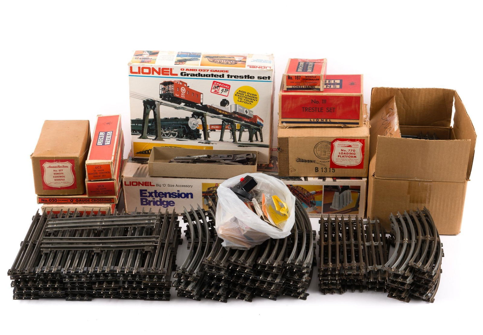 Large Lot of Model Railroad Track and Infrastructure Incl Lionel Extension Bridge (1 of 7)