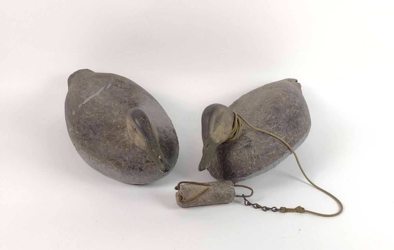 2 Antique Cork and Wood Weighted Decoys (1 of 3)