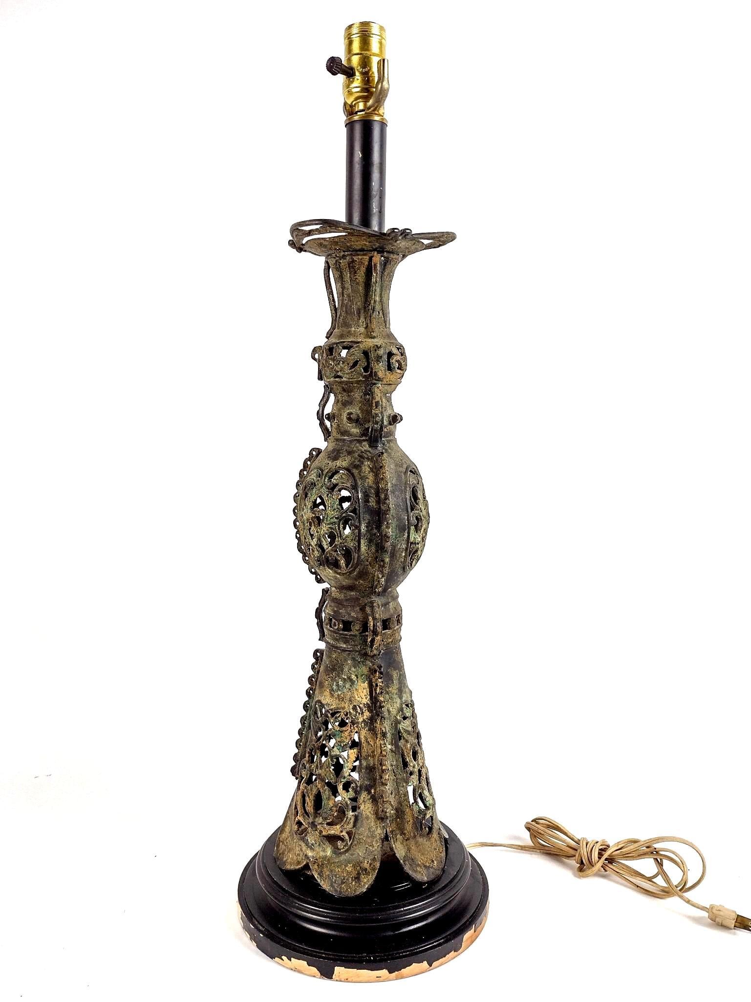 Bronze Open Work Table Lamp (1 of 3)