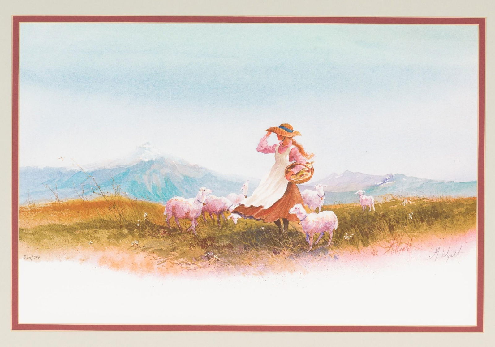 Mildred Wyatt Woman with Sheep Ltd Ed Print (1 of 5)