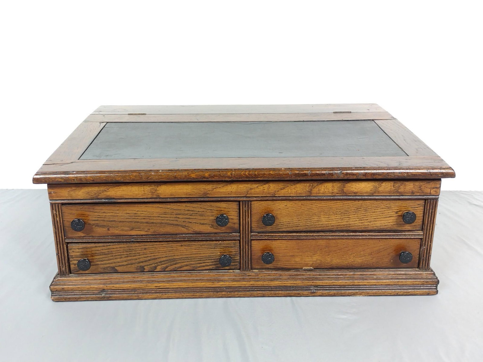 Antique Travel Desk: 30" wide X 20" deep X 12" high. MG.