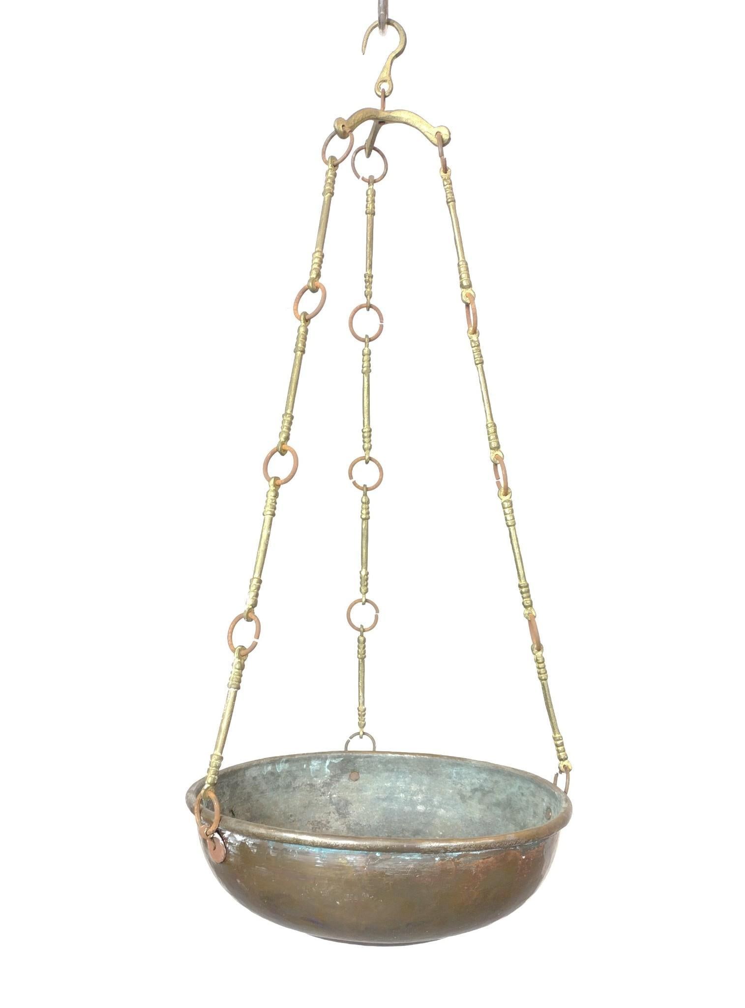Copper and Brass Hanging Basket (1 of 4)