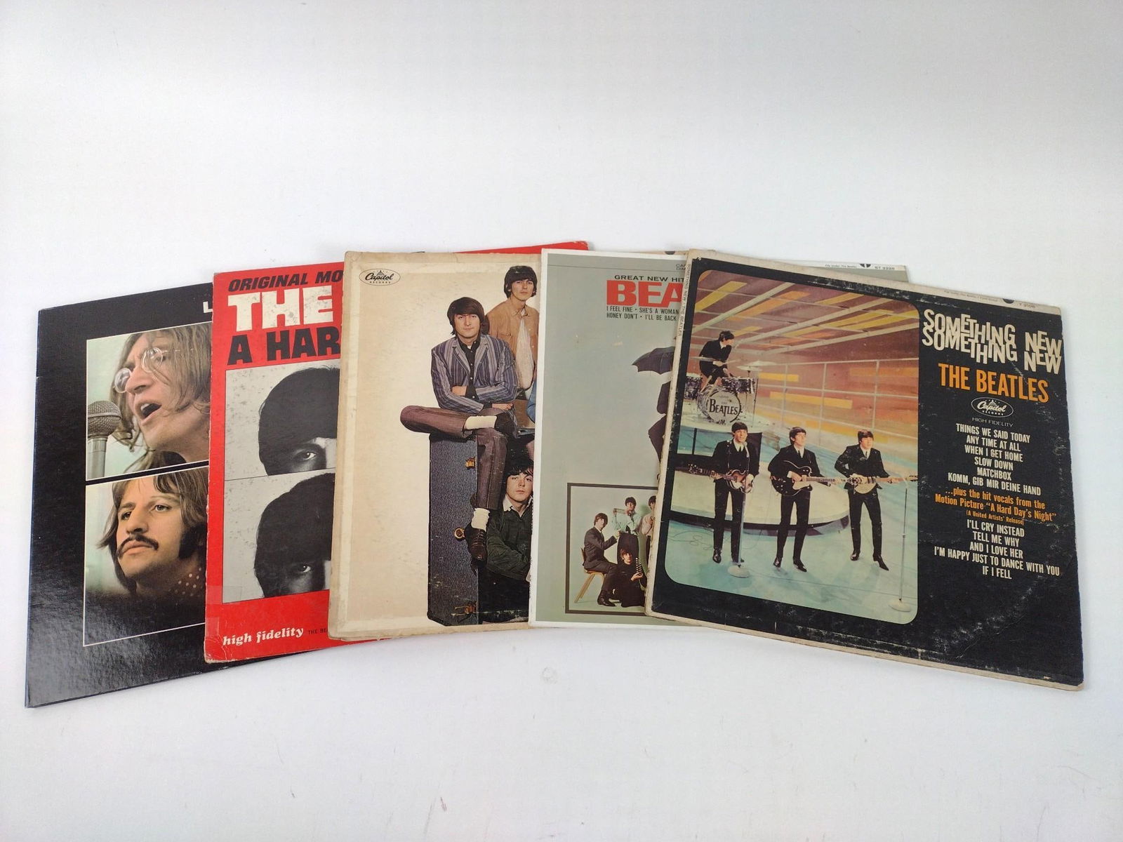 5 Beatles Records Incl Something New (1 of 3)