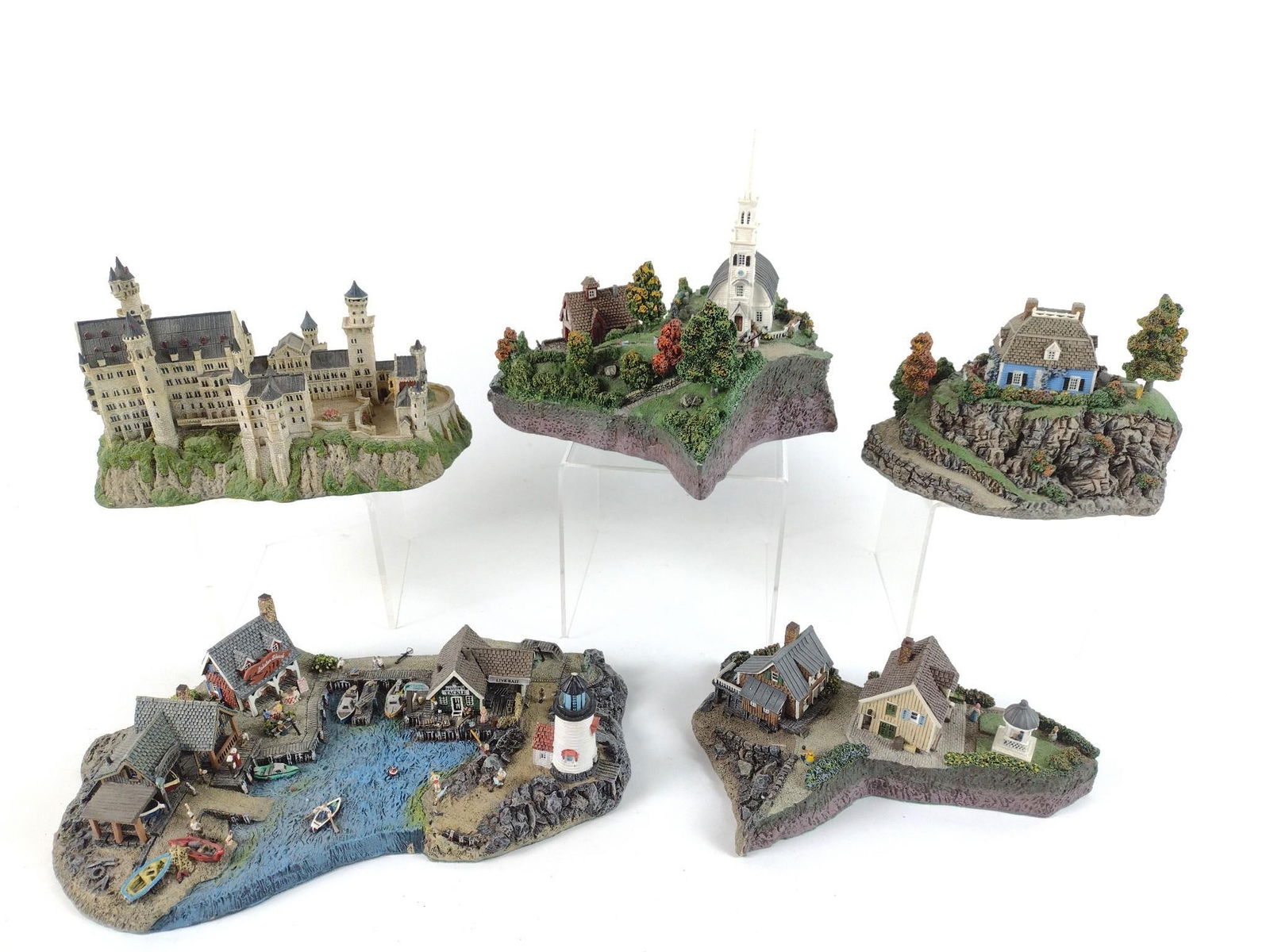 5 Franklin Mint Statues By Colin Gough Incl Fisherman's Cove (1 of 6)