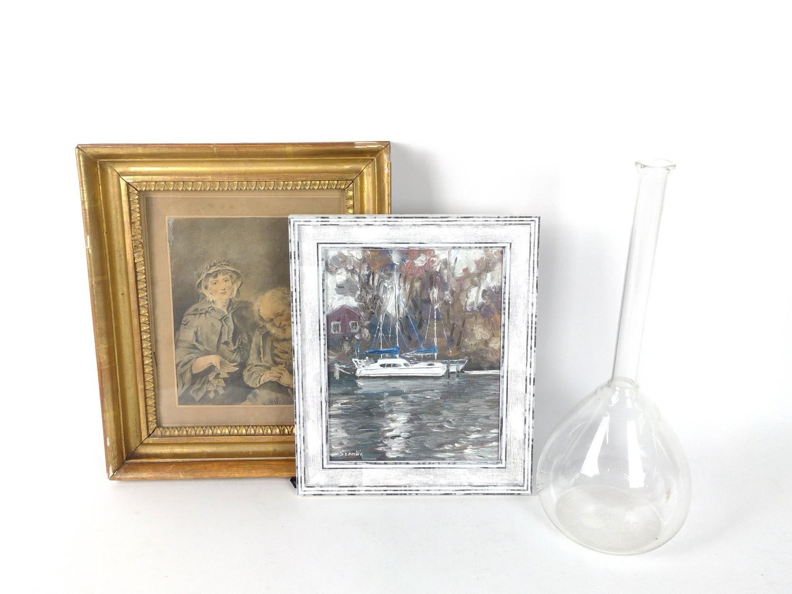 Large Beaker, Signed Sail Boat Painting and Print (1 of 7)