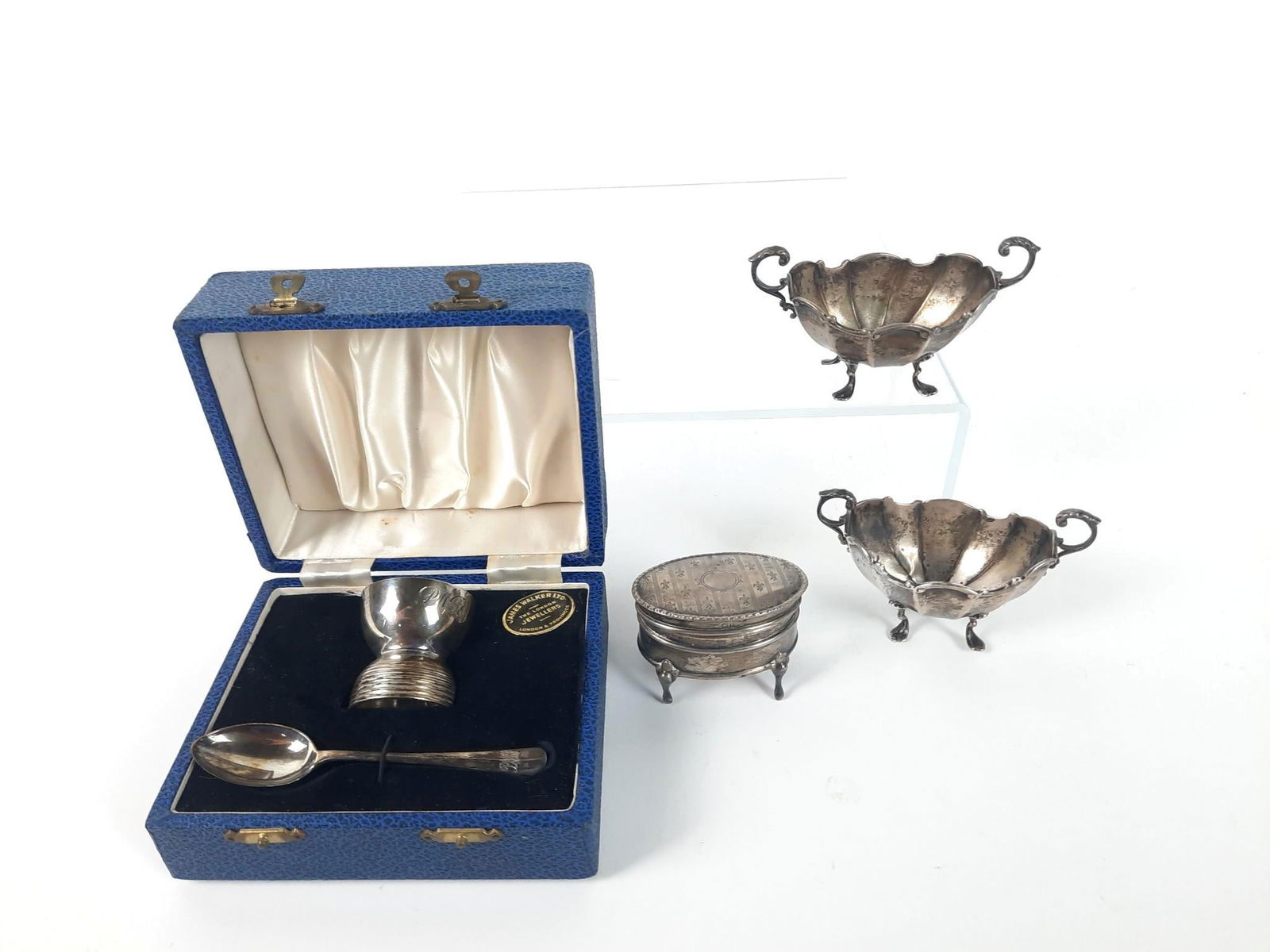 4 Pcs English Sterling incl Christening Set (1 of 5)