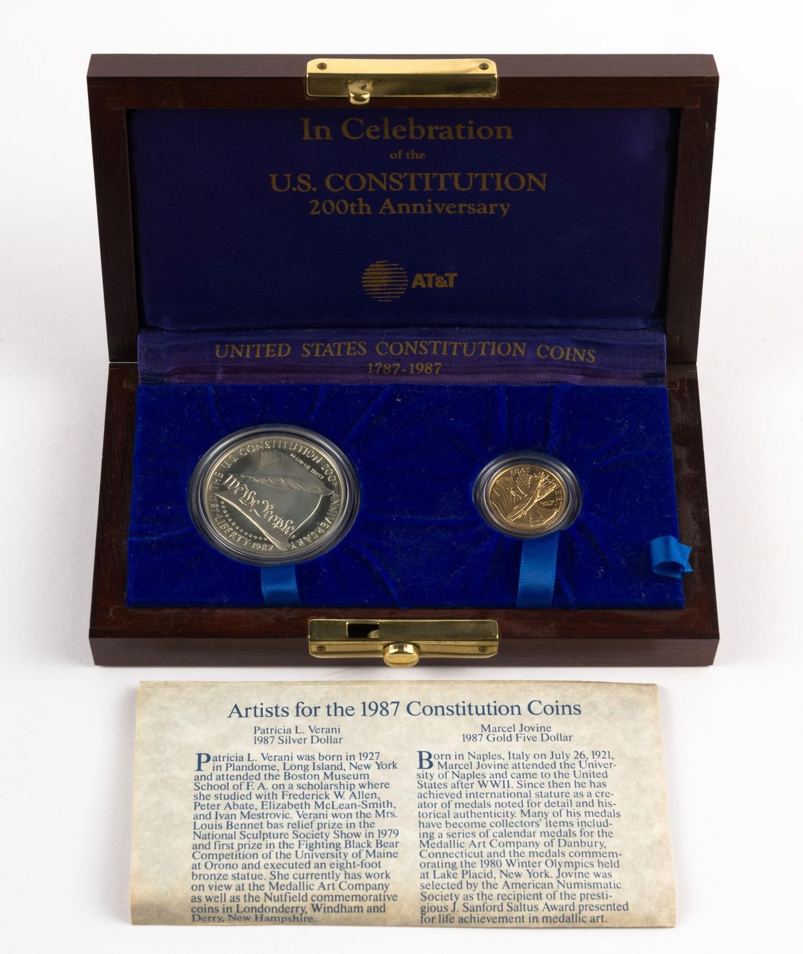 1787-1987 U. S. Constitution $5 Gold Coin and Silver Dollar Commemorative Proofs (1 of 3)