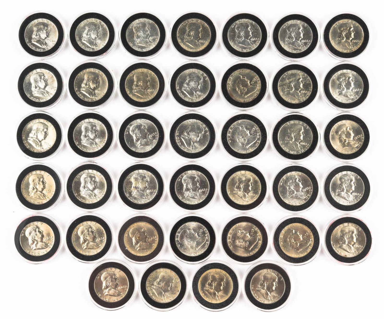Group of 39 Silver Franklin Half Dollars (1 of 5)
