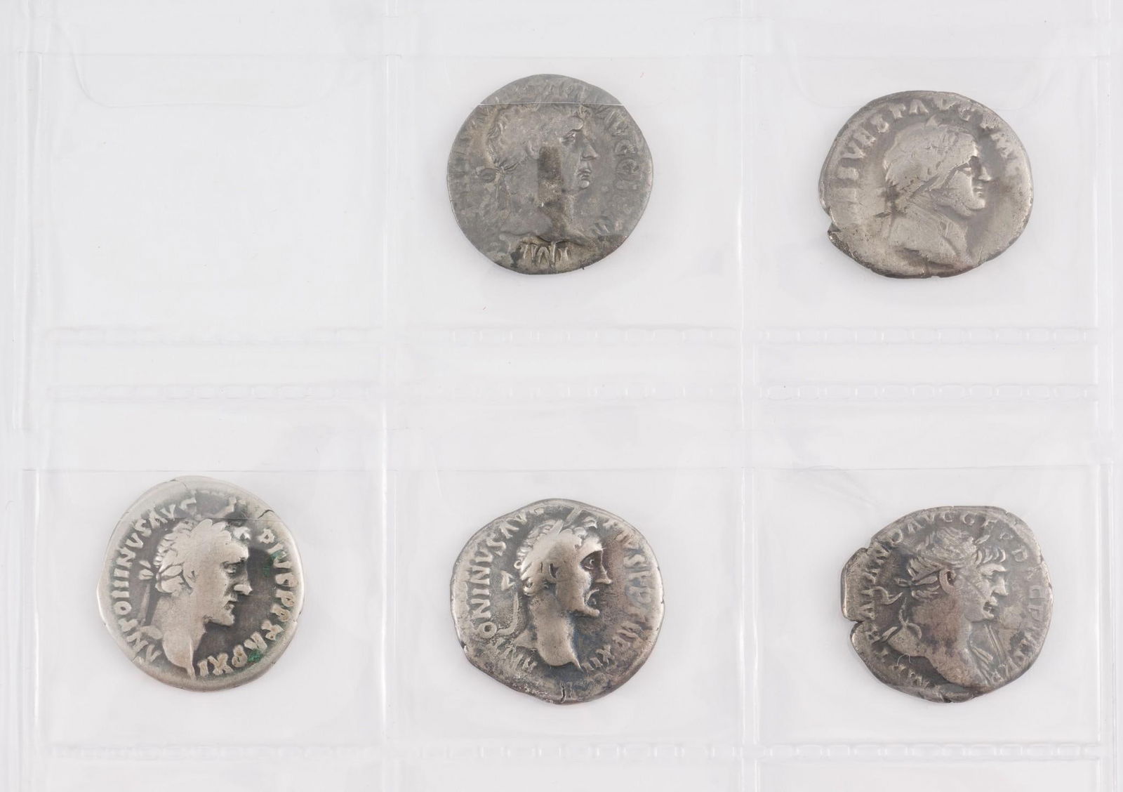 Five Denarius Ancient Roman Silver Coins (1 of 2)