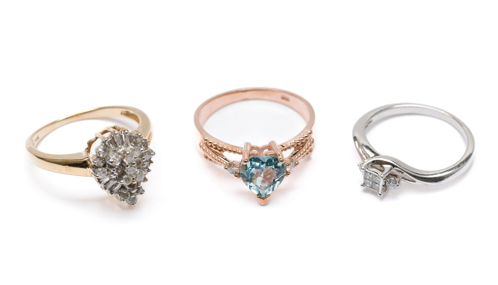 3 10K Gold &; Gemstone Rings (1 of 8)