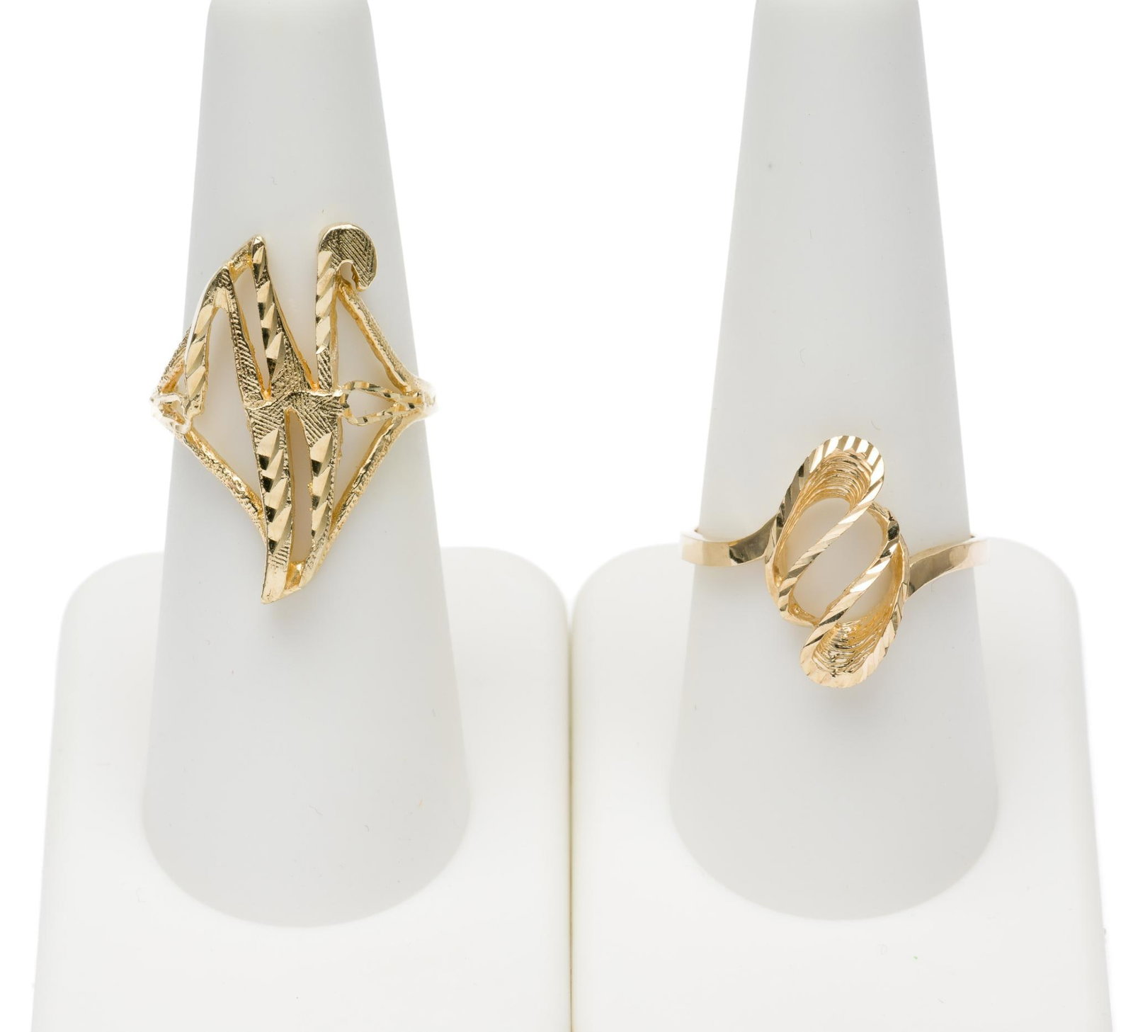 10k Gold Ring &; 14k Gold Ring: Both marked. Sizes 6 &; 9. 5.8 grams total. MEG
