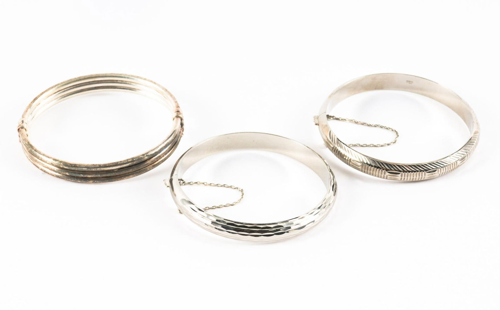 3 Sterling Bangle Bracelets (1 of 5)
