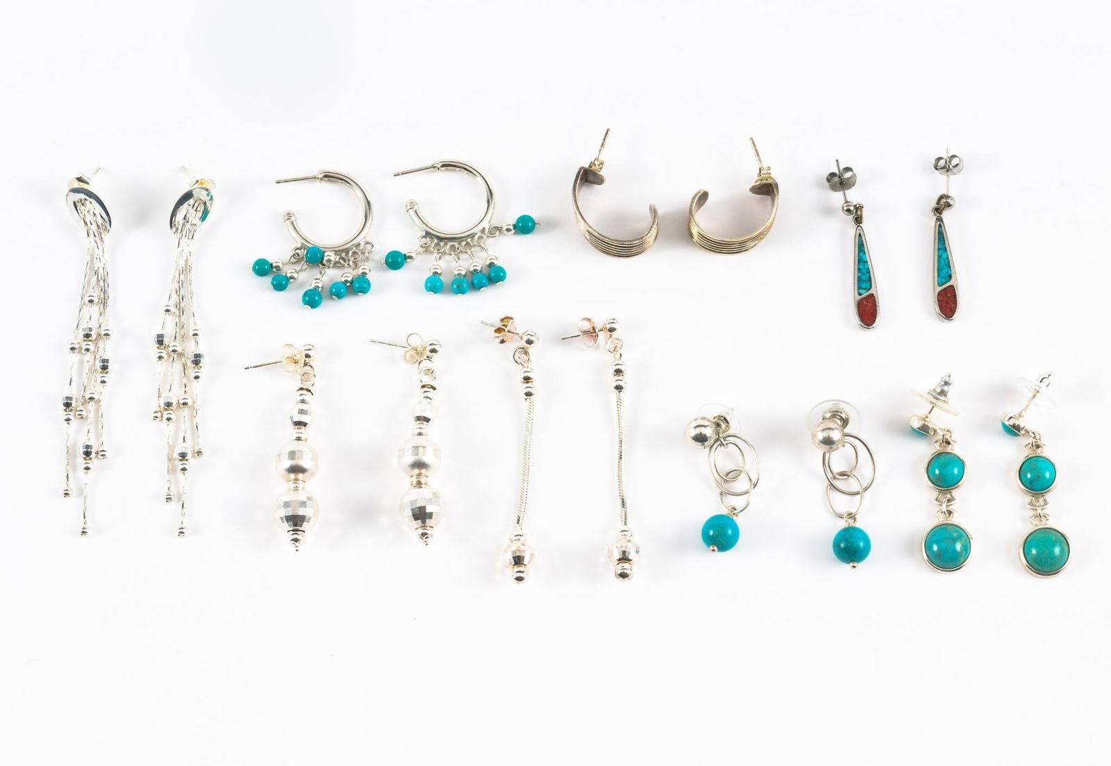 8 Pairs Sterling Earrings (1 of 3)