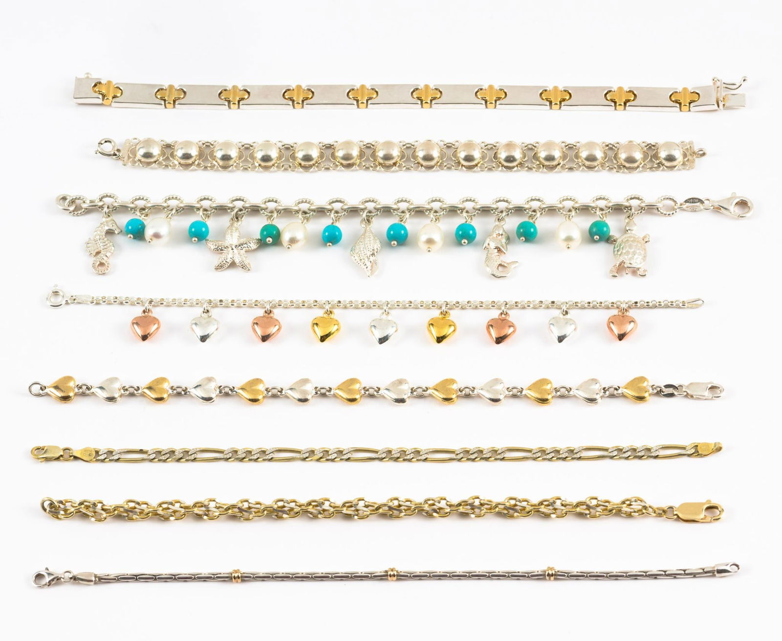 8 Sterling Bracelets incl Italian (1 of 6)