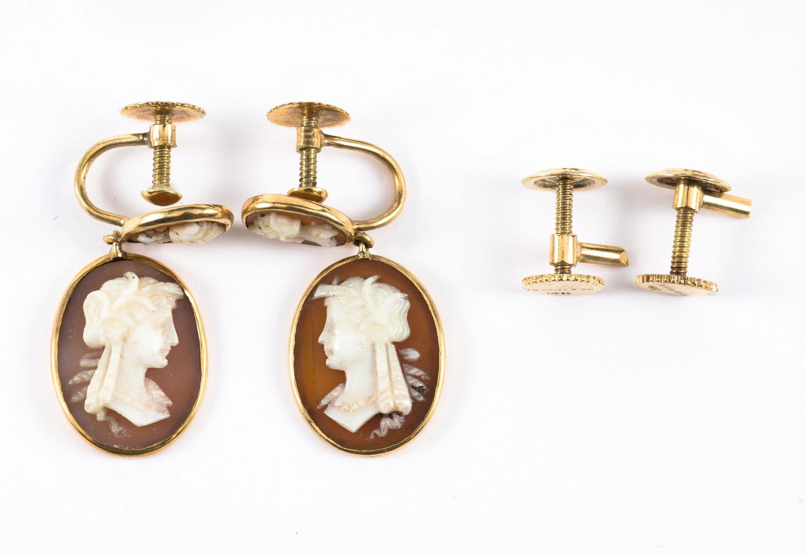 14K Gold Cameo Earrings (1 of 4)