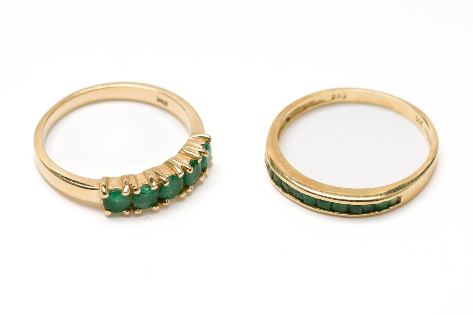 2 14K Gold &; Emerald Rings (1 of 6)