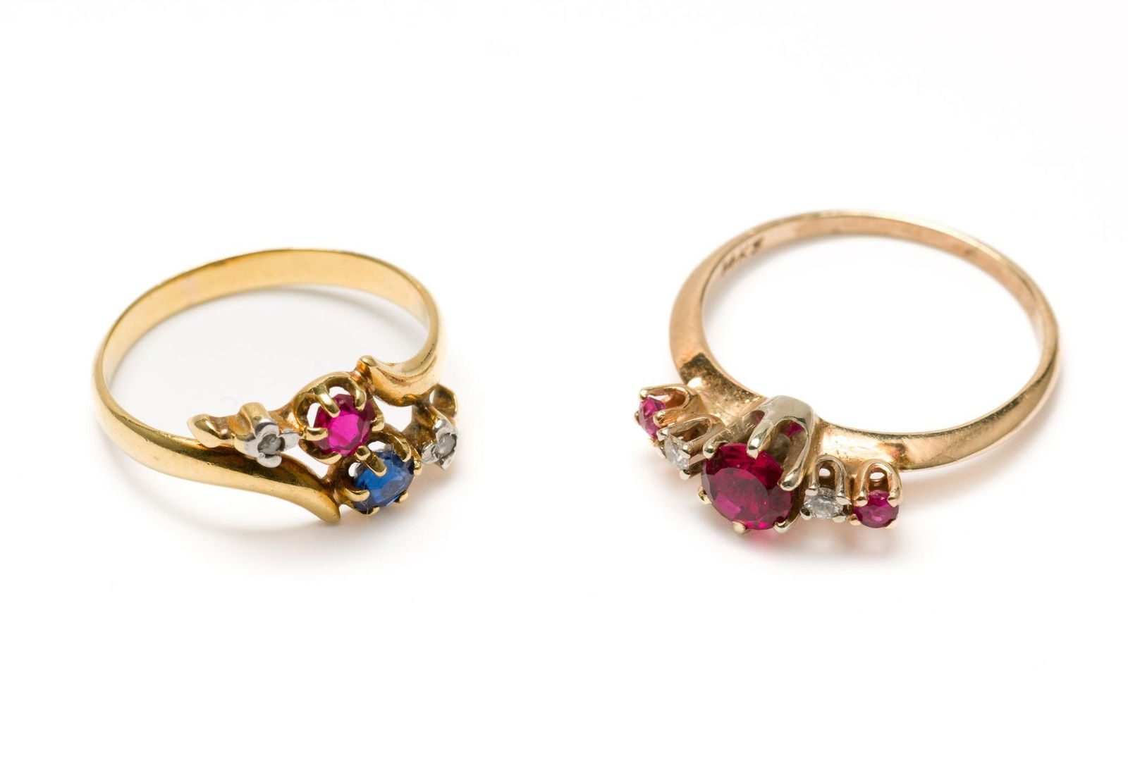 2 14K Gold &; Gemstone Rings (1 of 6)