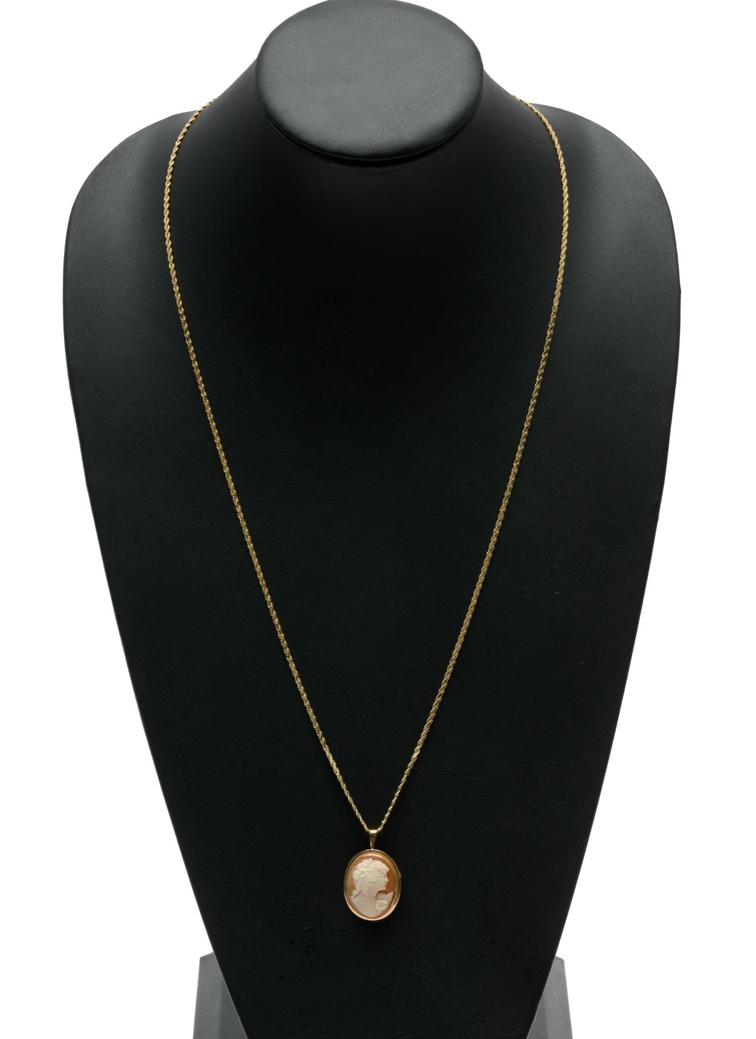 14k Gold Cameo Pendant Necklace (1 of 4)