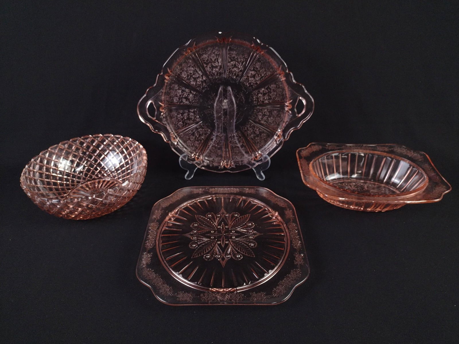 4 Pcs Pink Depression Glass (1 of 4)