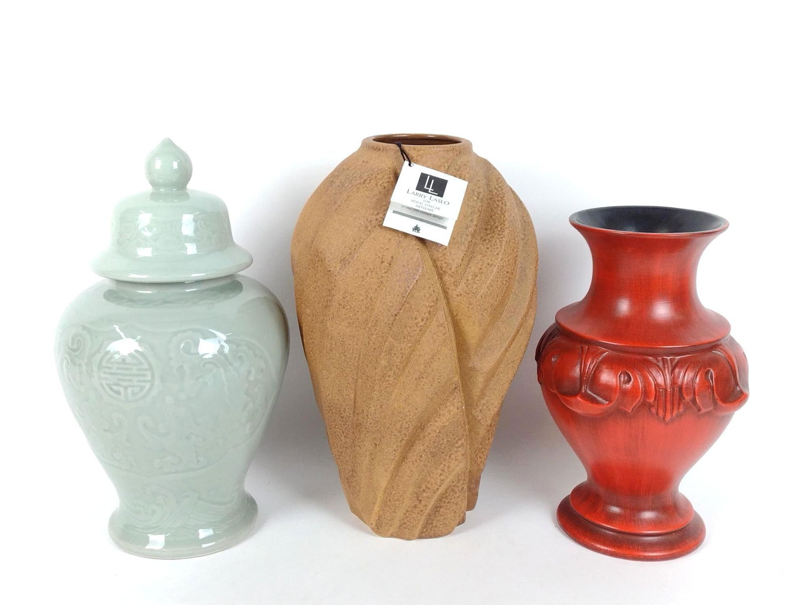 3 Pcs Incl Larry Laslo and Haeger Vase (1 of 6)