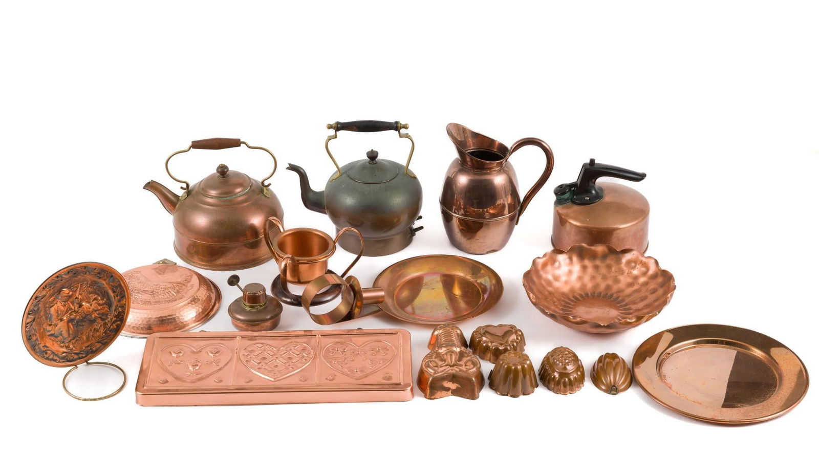 Large Grouping of Copperware incl Antique Kettle (1 of 6)