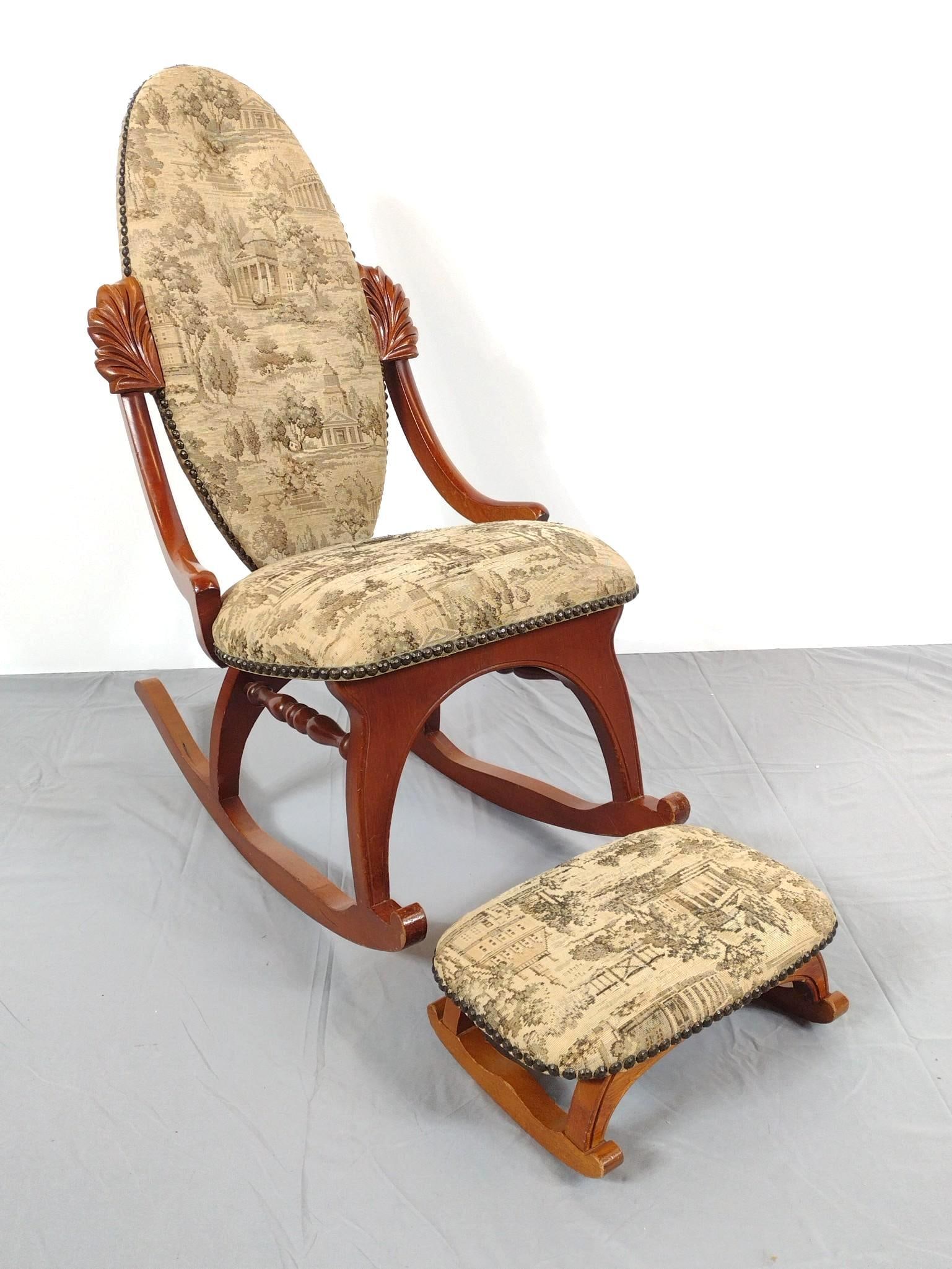 Harold Elferdink Reproduction Nantucket Rocker & Ottoman (1 of 10)