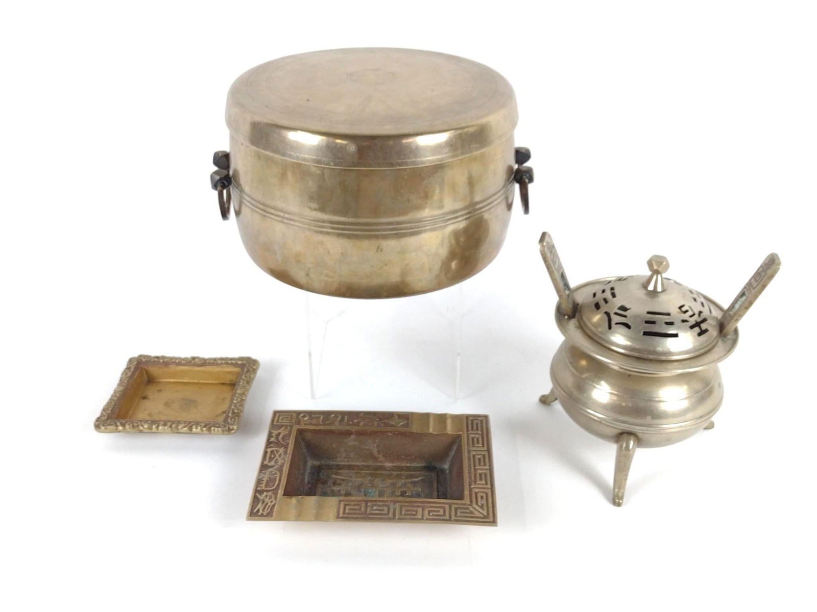 4 Asian Pcs Metalware incl Censor (1 of 8)