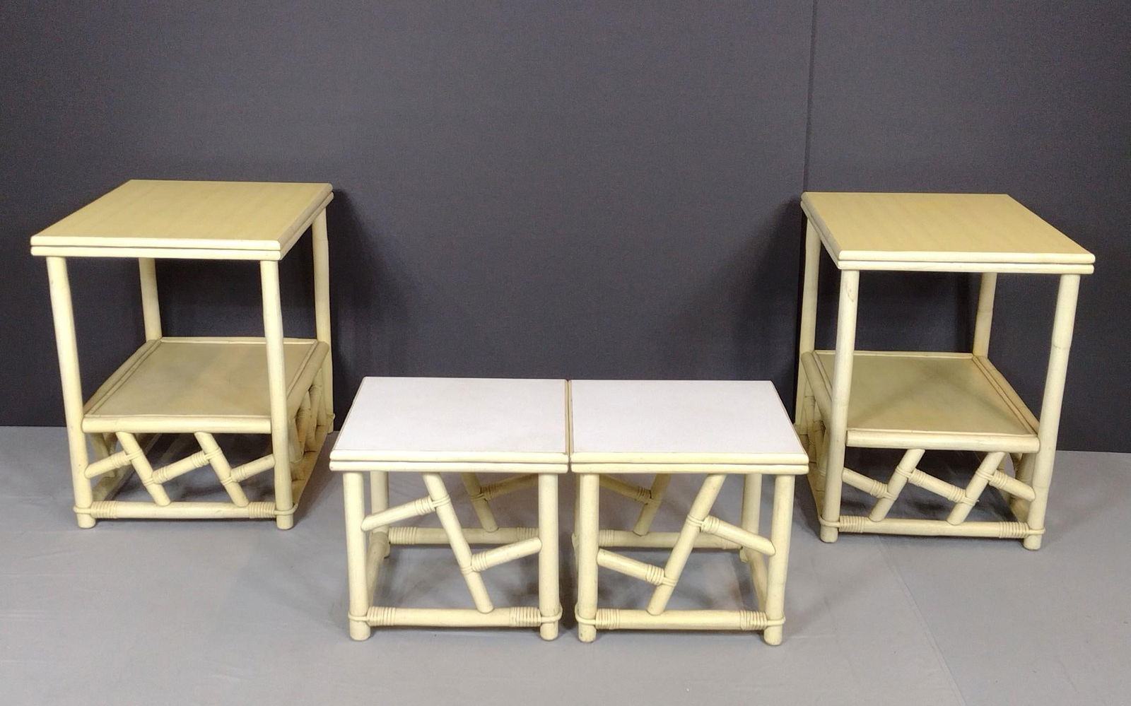 Rattan Two Part Coffee Table With Two End Tables (1 of 6)