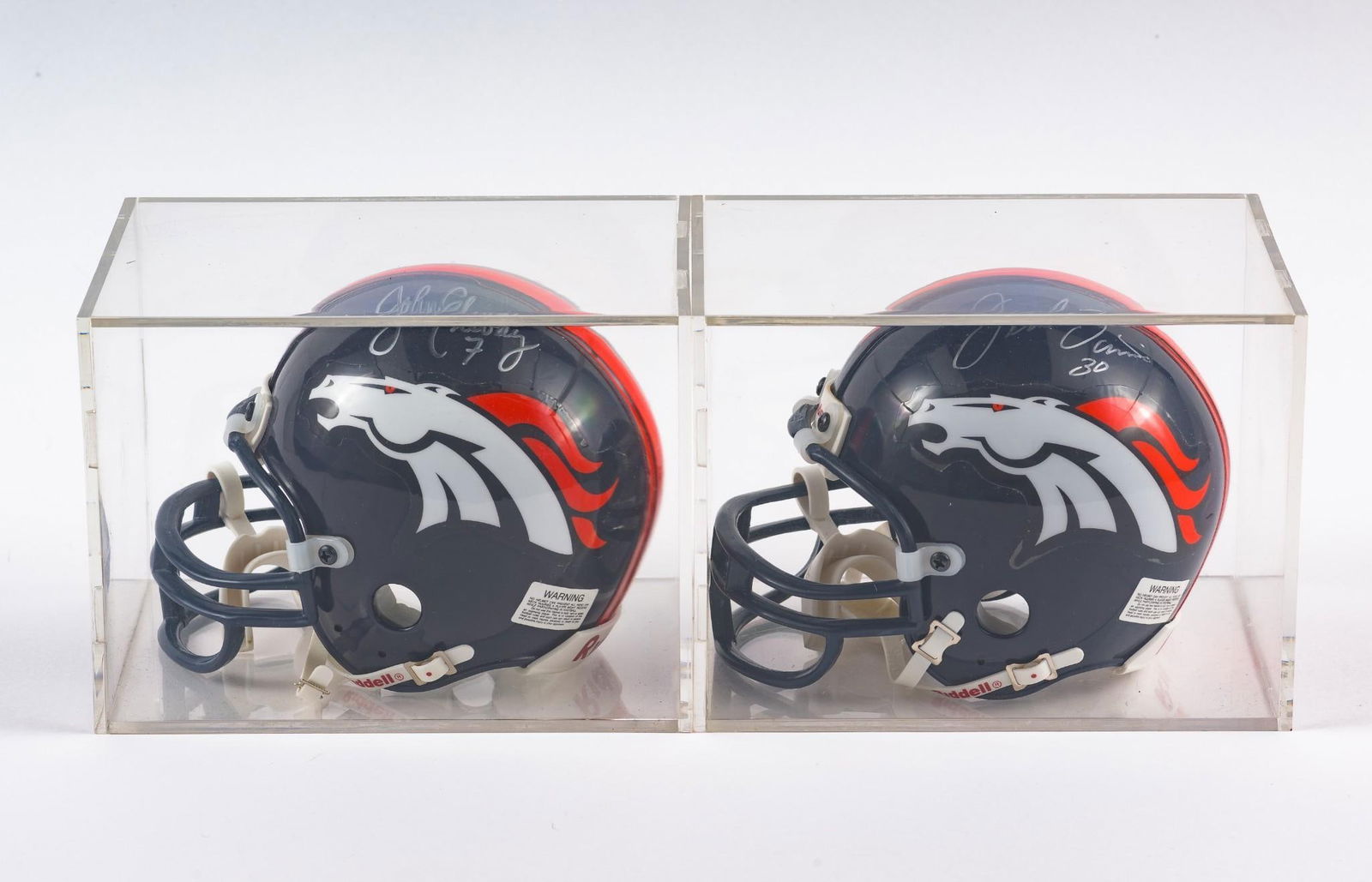 John Elway & Terrell Davis Signed Mini Helmets (1 of 5)