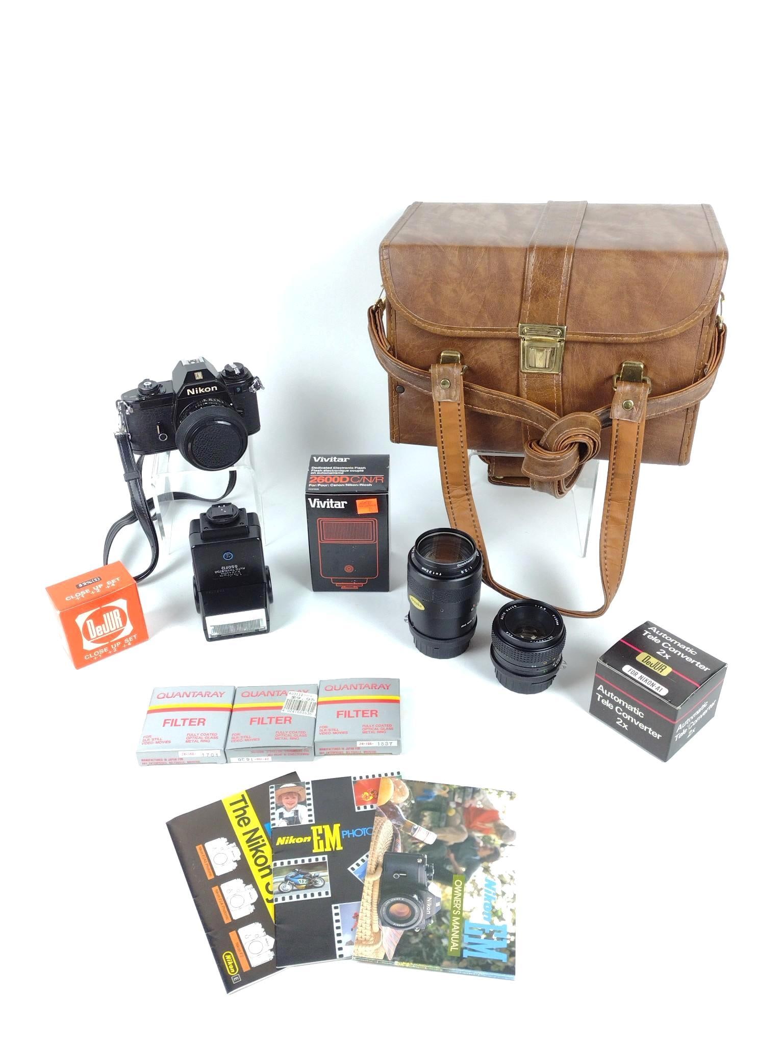 Nikon EM Camera With Leather Bag & Extras (1 of 10)
