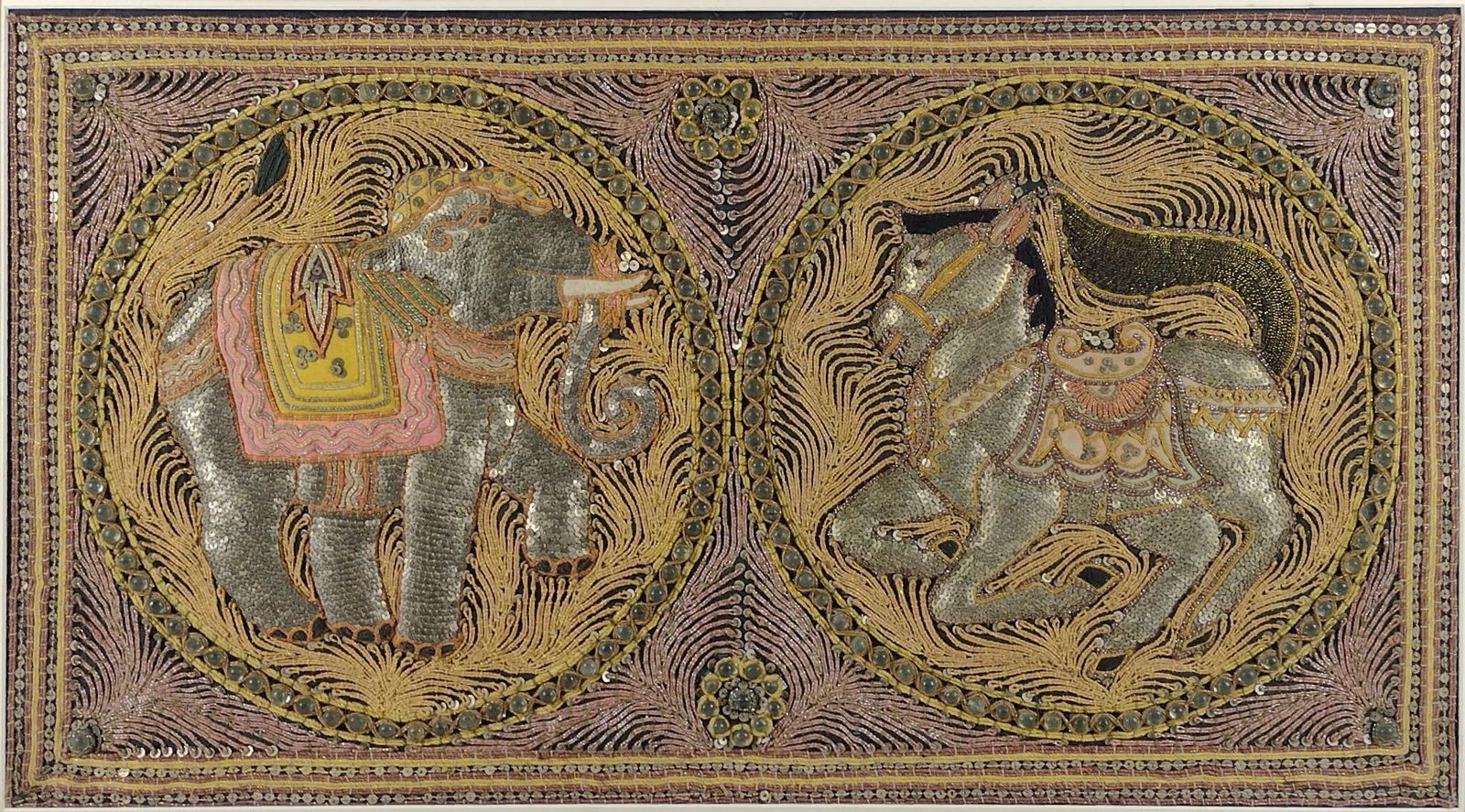 Thai Kalaga with Elephants and Donkey Tapestry (1 of 8)