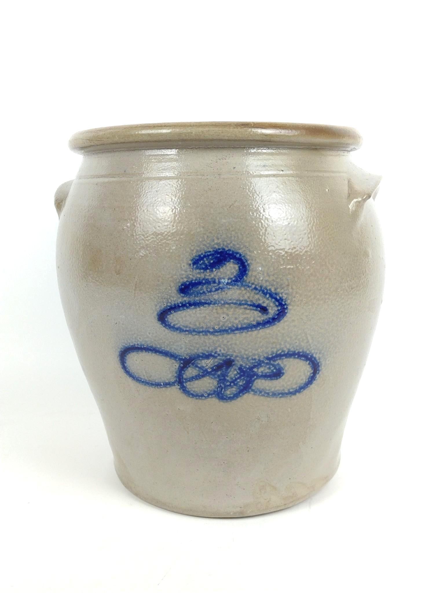 3 Gallon Cobalt Decorated Stoneware Crock (1 of 4)
