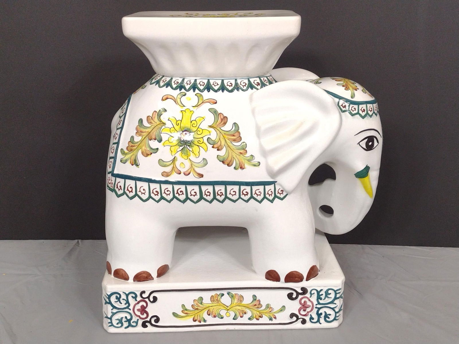 Ceramic Elephant Garden Seat (1 of 6)
