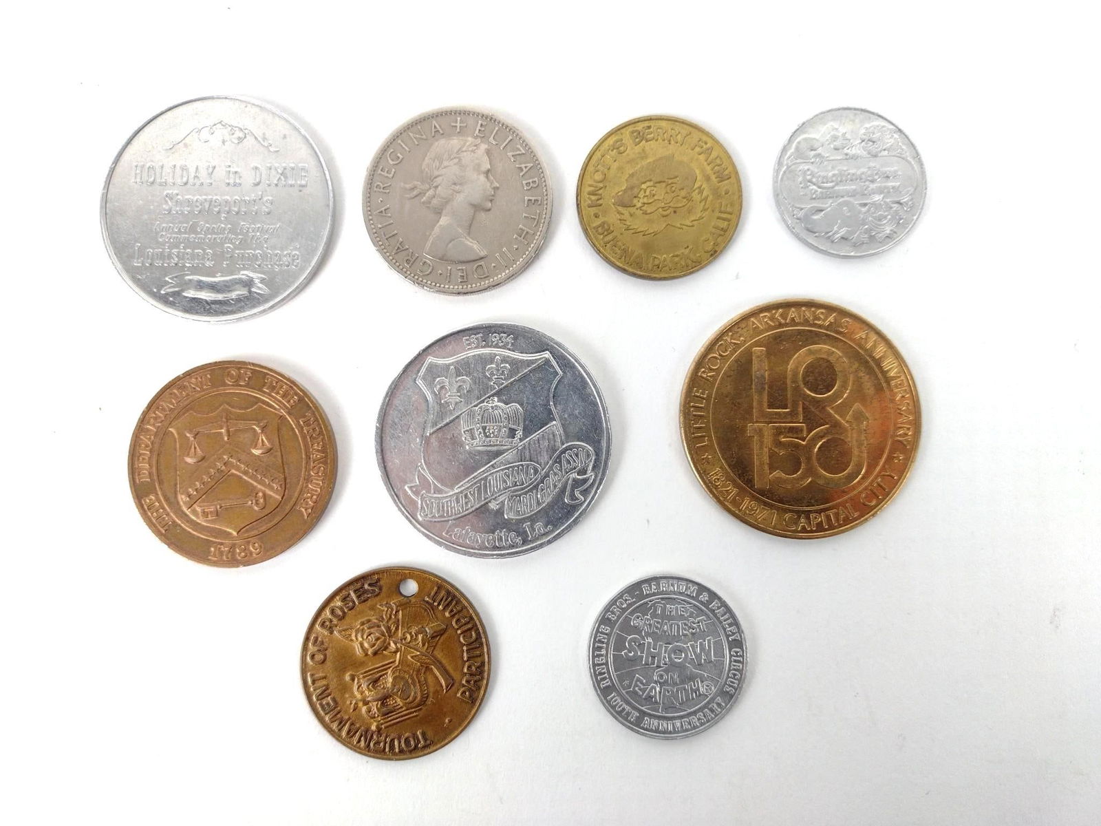 9 Commemorative Coins, Medals, and Tokens Incl Mardi Gras (1 of 10)
