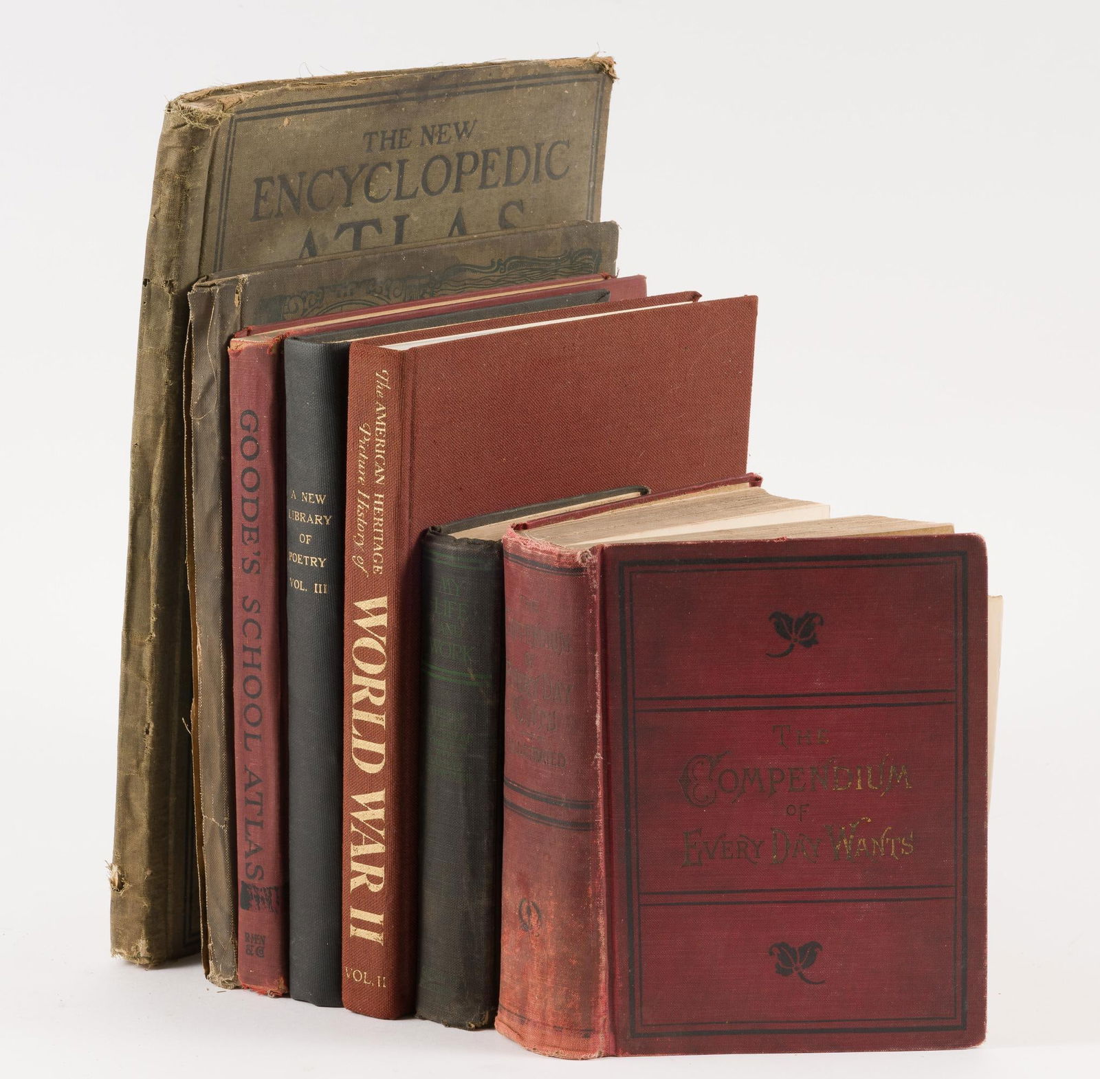 7 Antique Books incl Atlas's (1 of 4)