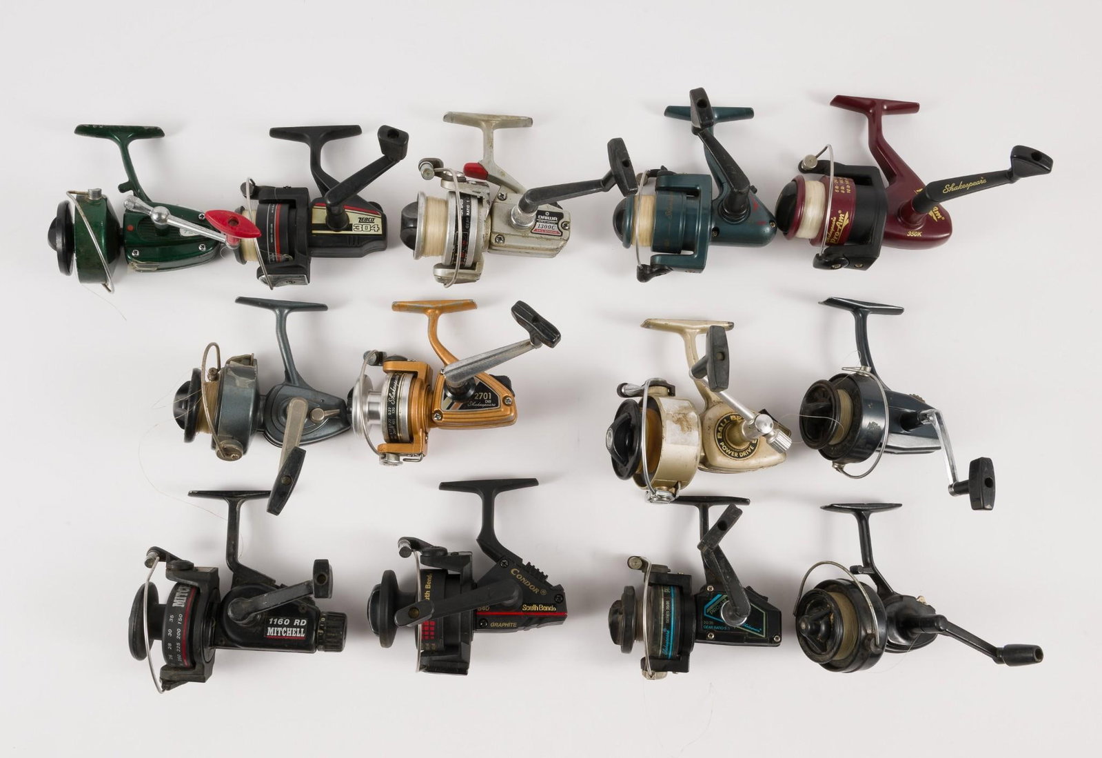 13 Fishing Reels incl Jorgensen: Also includes Shakespeare, Mitchell, Zebco, and South Bend. LR